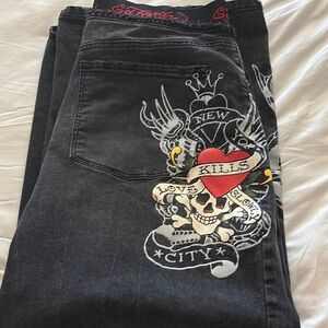Ed Hardy Black Tattoo-Inspired Jeans